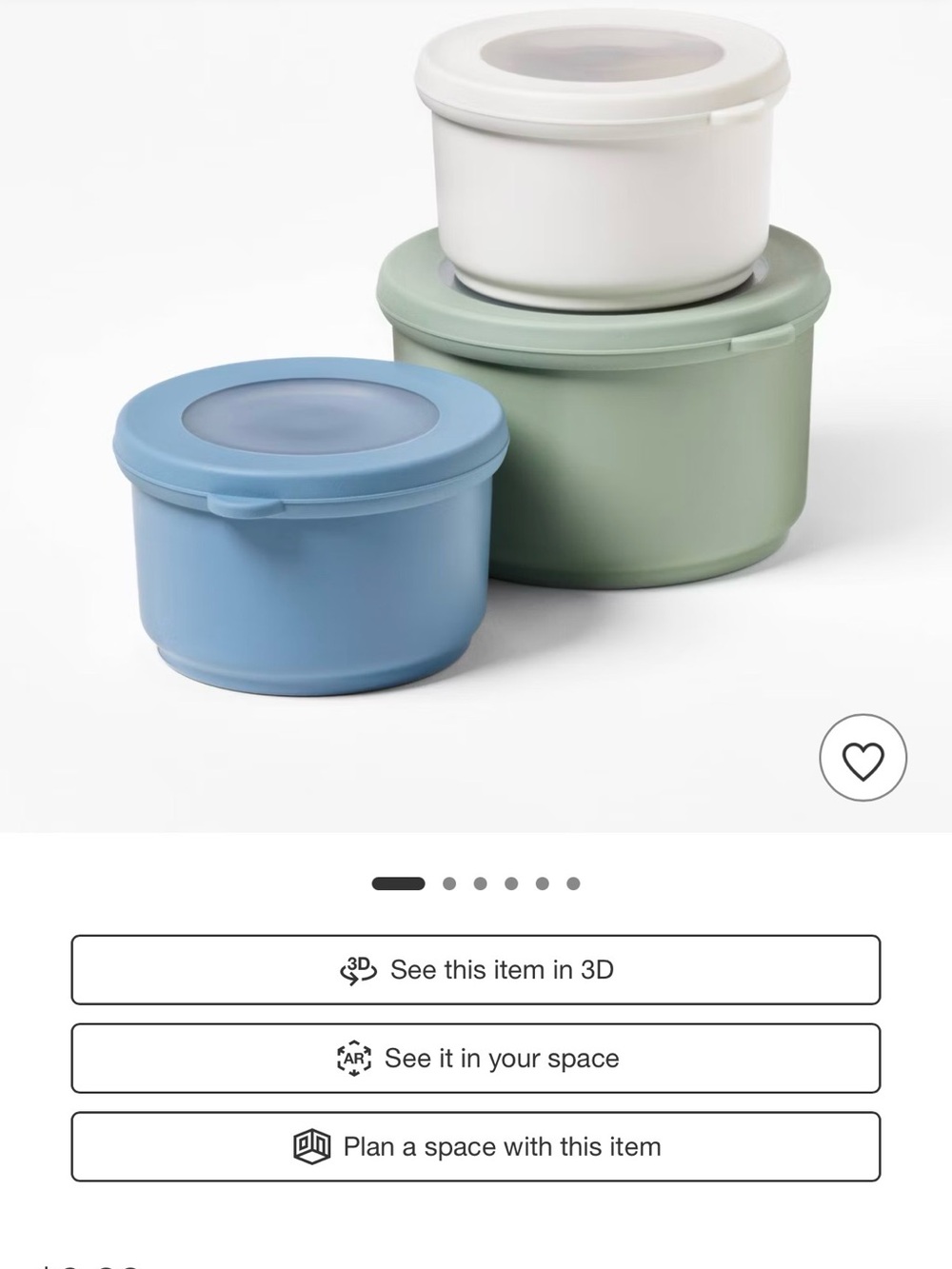 Mint Round Food Storage Set in Blue, Sage, and White 3 SETS (9containers )